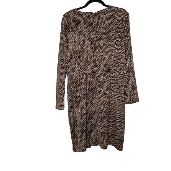 NWT H Halston Faux Wrap Satin Fit-&-Flare Dress Size Large - Picture 3 of 6